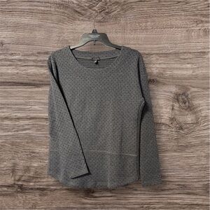 Talbots Gray Patterned Long Sleeve Top NWT